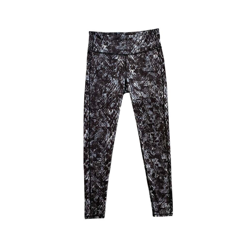 Athleta Leggings Womens M Medium Black Gray Chaturanga Cobra Print Ankle Workout
